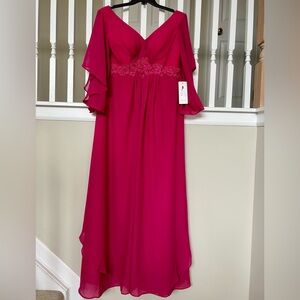 Bridesmaid or prom dress. Elegant NWT fuscia pink Gown. Stunning lace up back.